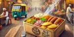 Authentic Old Delhi street food delivery box featuring kebabs, chaat, jalebis, and parathas; freshly packed with top-quality flavors, offering the best food delivery service in India.